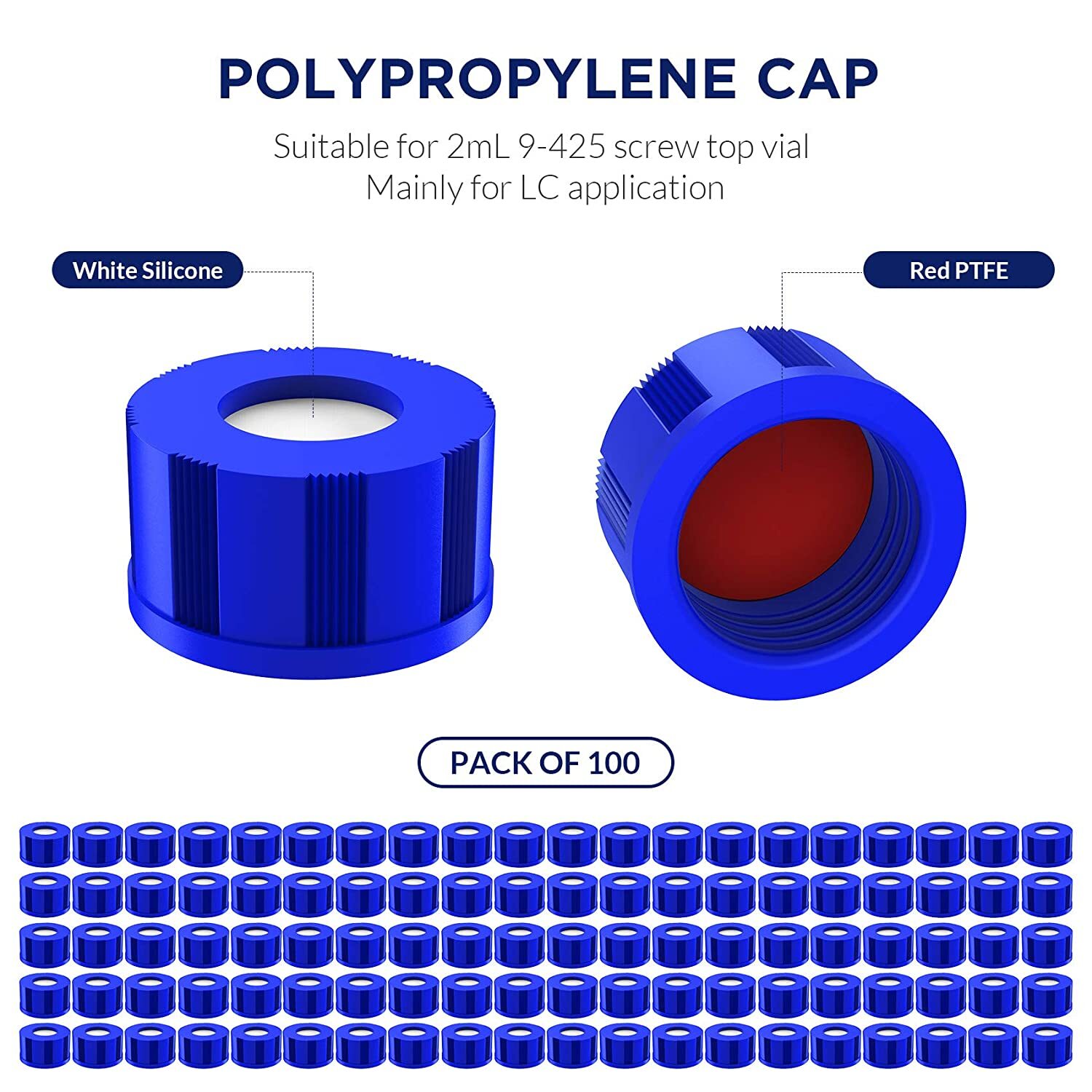 1000pcs 2mL 9-425 Sample Vials Caps +PES 0.22μm 13mm Syringe Filters Hydrophilic