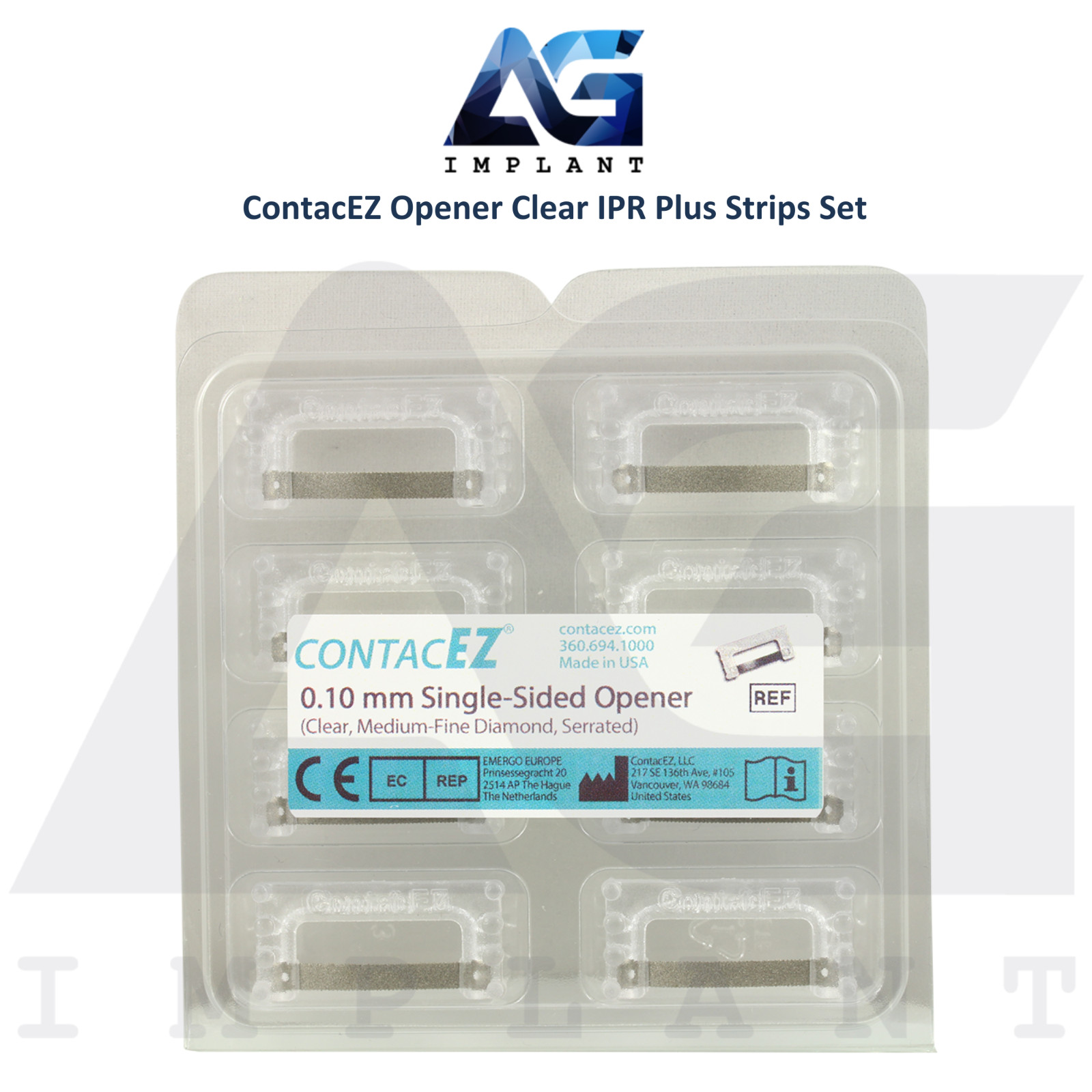 Single Sided Opener Clear Flexible Diamond Coated Dental IPR Plus Strips Set