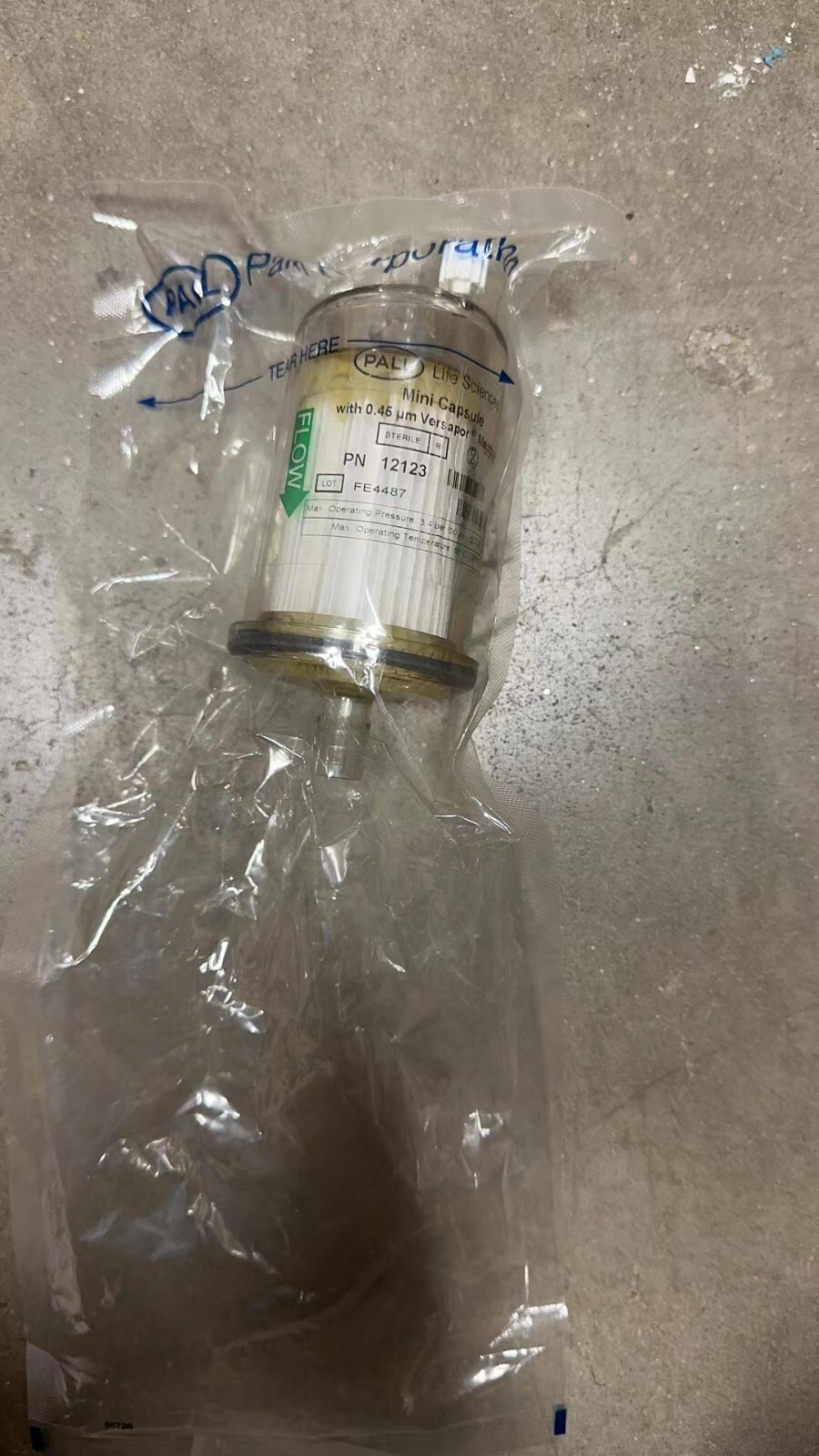Pall 12123 Mini Capsule Filter Sterile 0.45um, no box