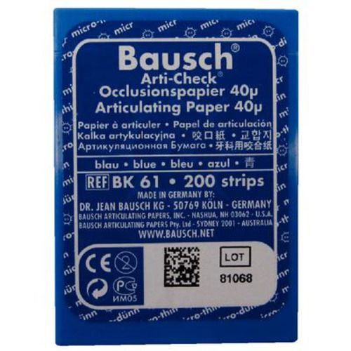 Bausch Arti-Check Micro-Thin .0016″ 40 microns BLUE Articulating Paper,200 Sh