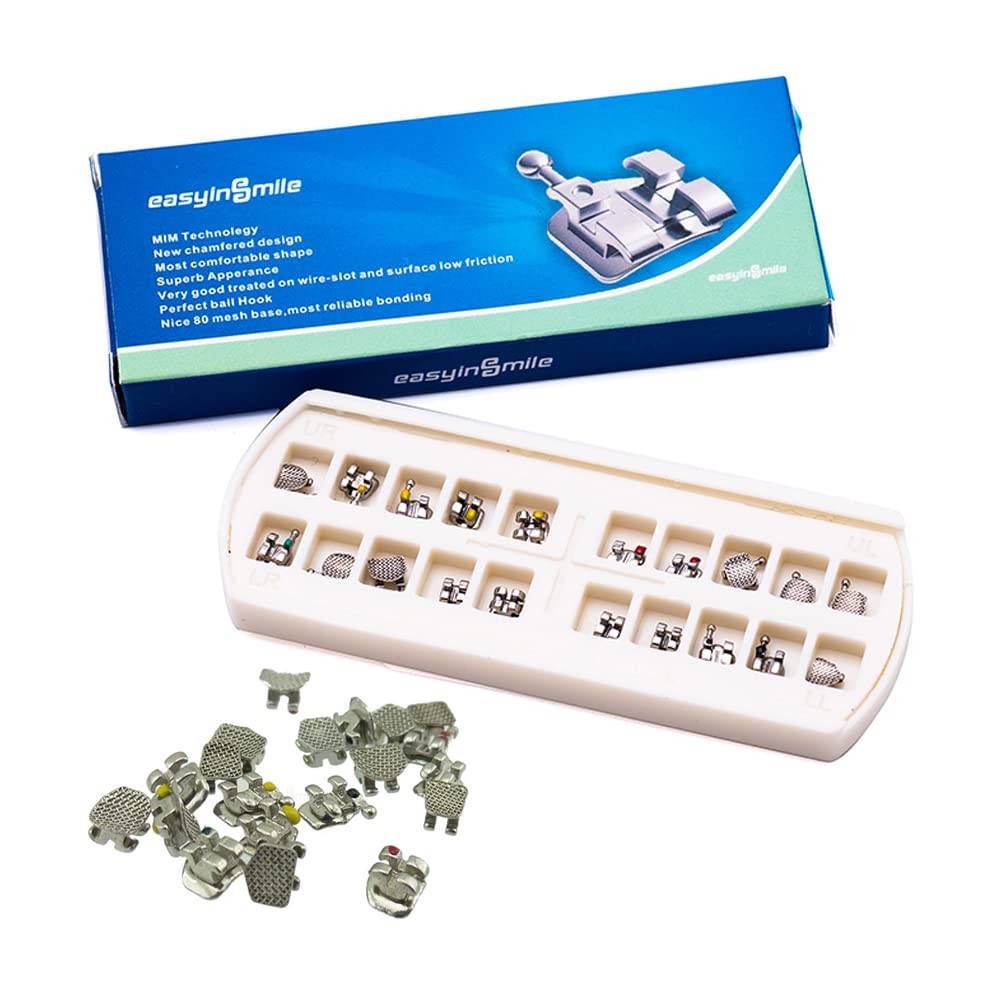 SNAWOP Dental Orthodontic Brackets 20PCS Mini Metal Braces Slot.022 Hooks…