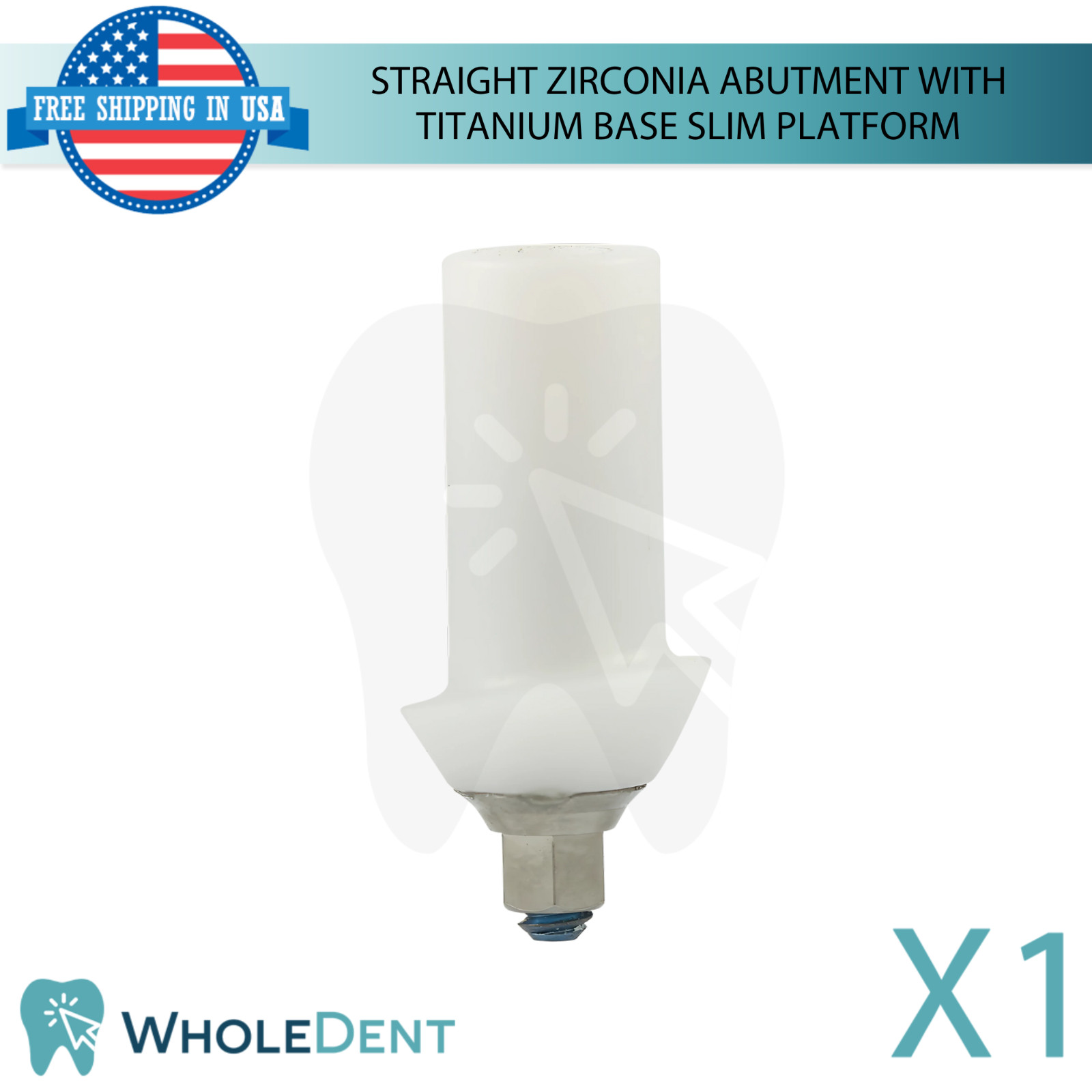 Dental Straight Zirconia Prosthetic Ø3.8mm Titanium Base Slim Int Hex 2.0mm