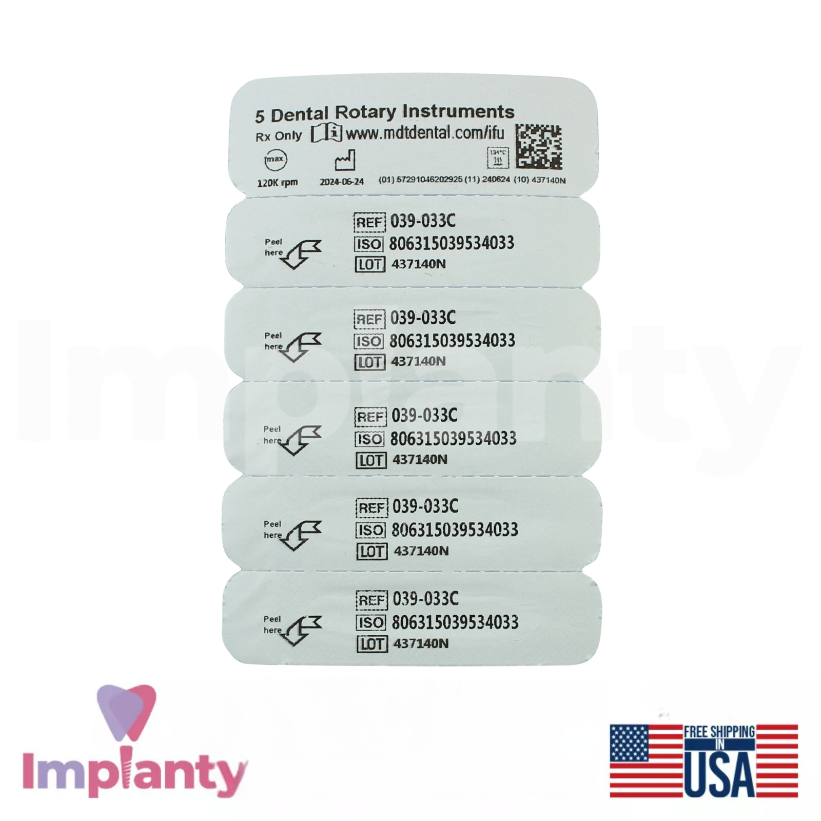 MDT Dental Barrel 039 FG Diamond Burs Material Removal Shaping Flat Surfaces