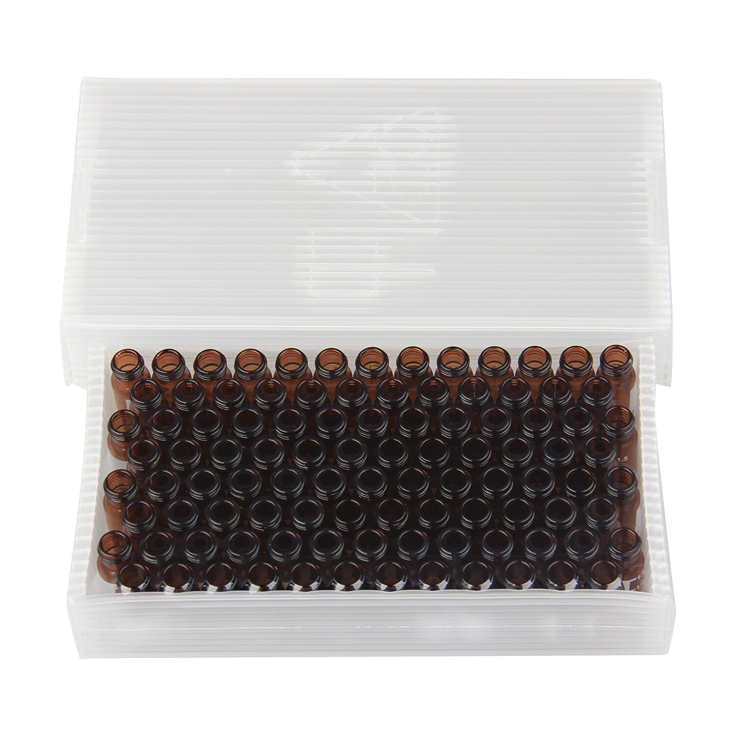 600-2ml HPLC Vials, 9-425 Lab Clear Vials 9mm Blue ABS Screw Caps & Septa for GC