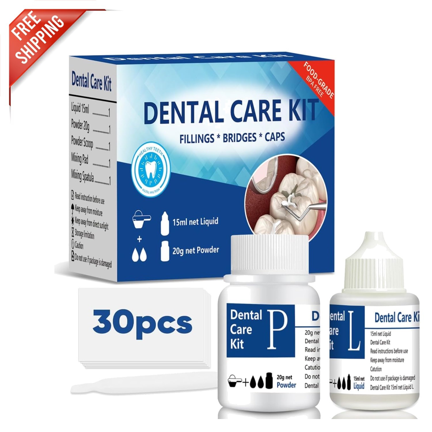 Effective Temporary Tooth Repair Kit – Zinc Oxide for Affordable Smiles – 2PCS