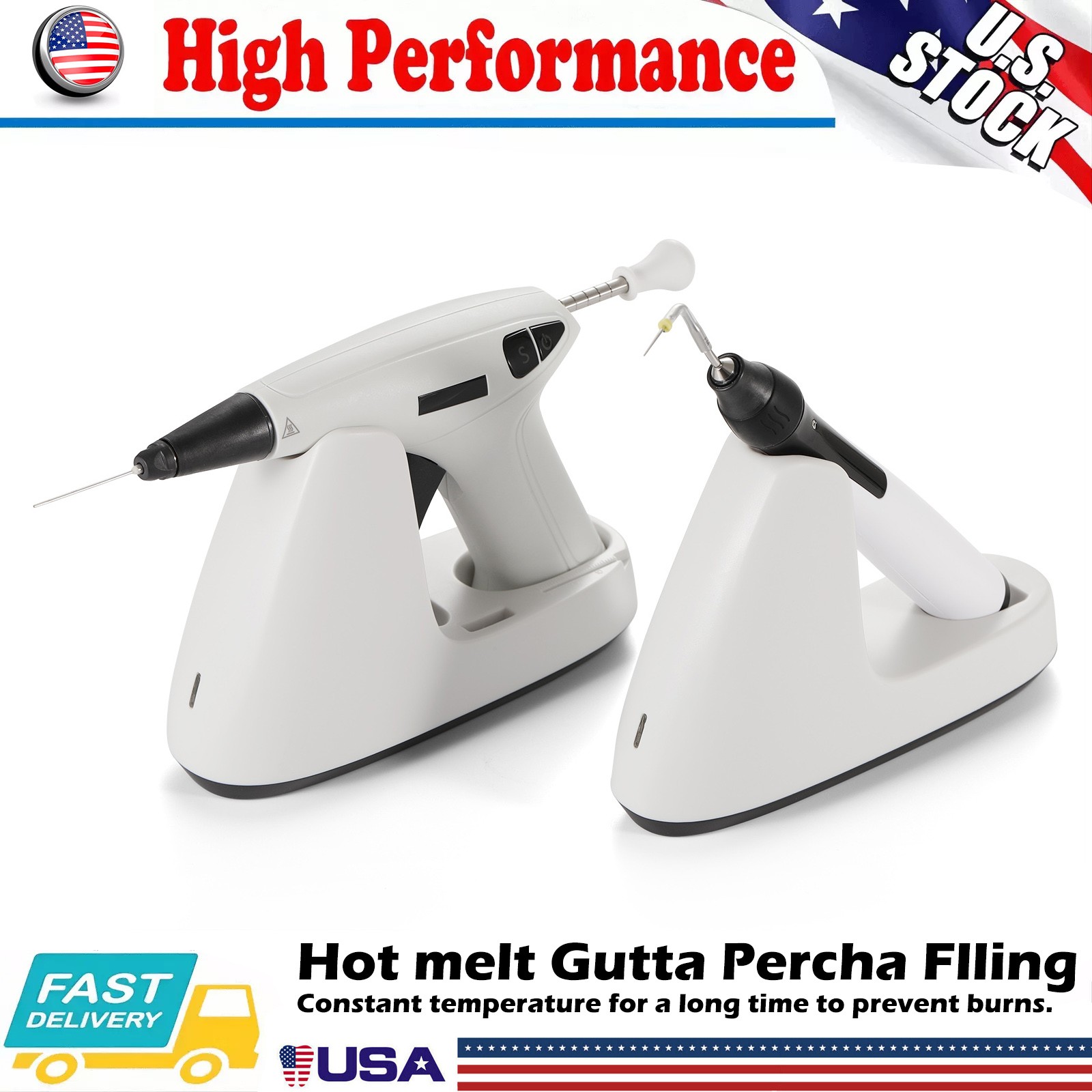 Dental Obturation System Endo Gun Heated Pen Percha Gutta +Buchanan Hand Plugger