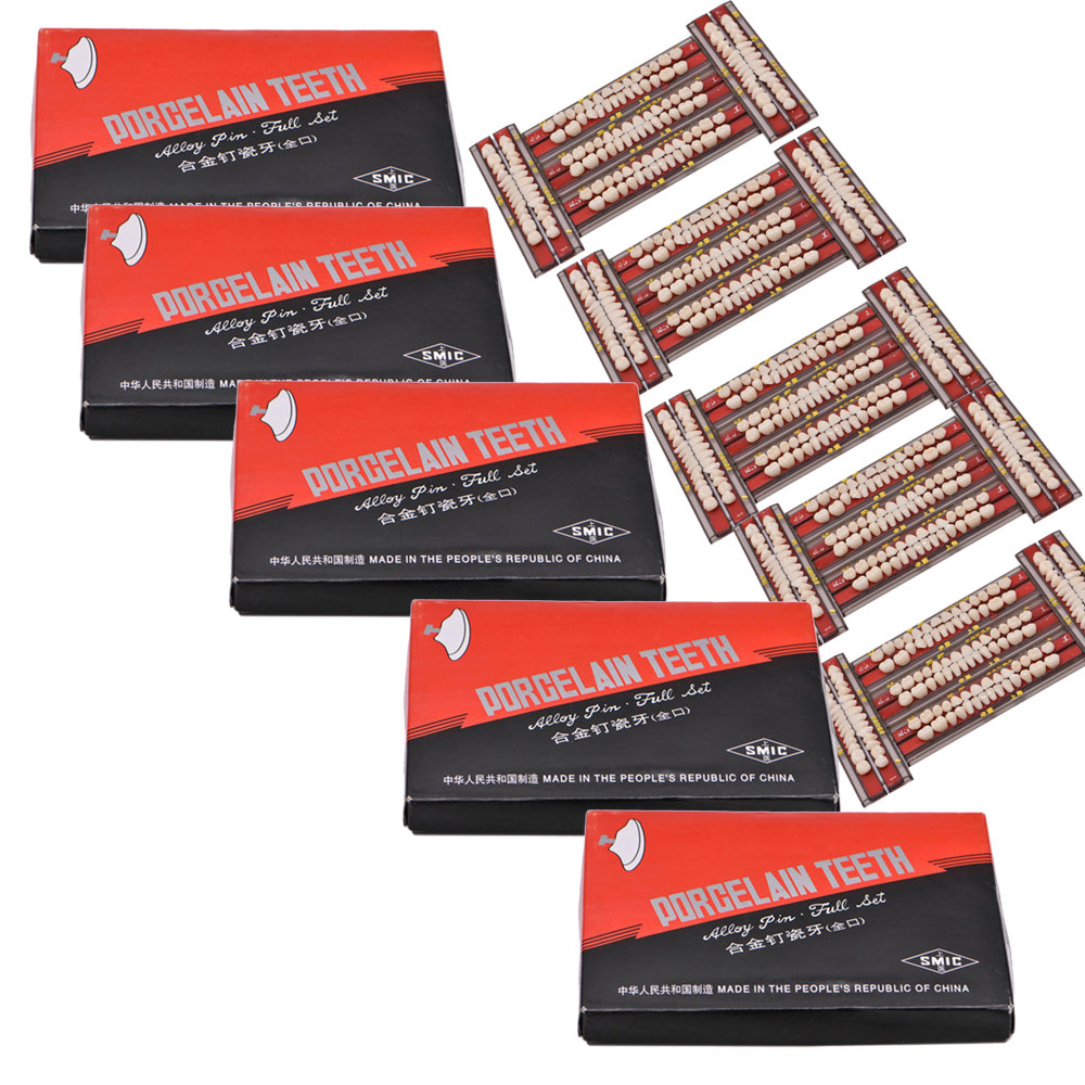 140pc 1box dental Alloy Pin Porcelain Teeth Material Colors Shade A2 25#full set