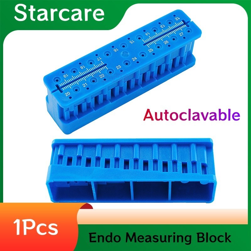 1Pcs Dental Endo Files Measuring Block Holder with Ruler Autoclavable Stand Blue
