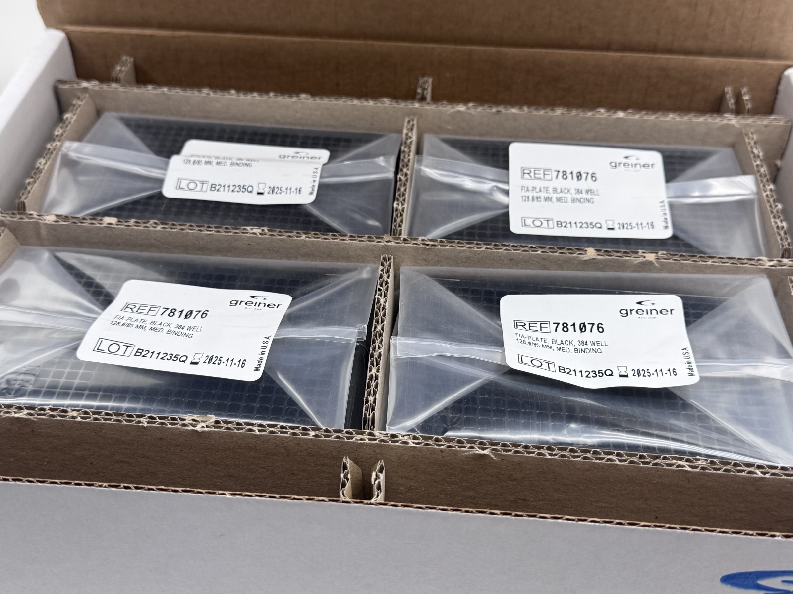 (Case of 40) Greiner Bio-One 781076 FIA-Plate Black 384-Well Microplate EXPIRED