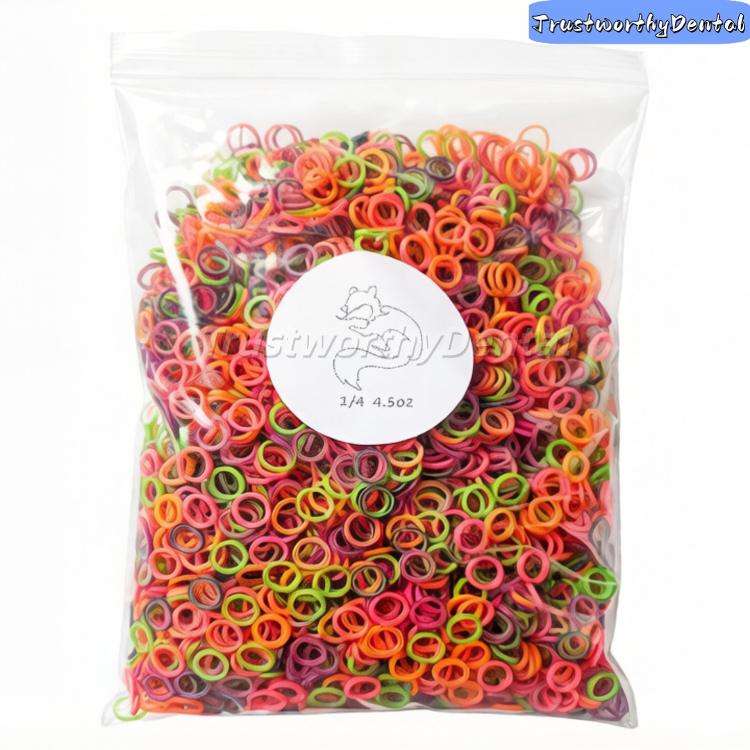 Dental Orthodontic Super Elastics Rubber Bands Ties Colorful 2.5/3.5/4.5/6.5OZ