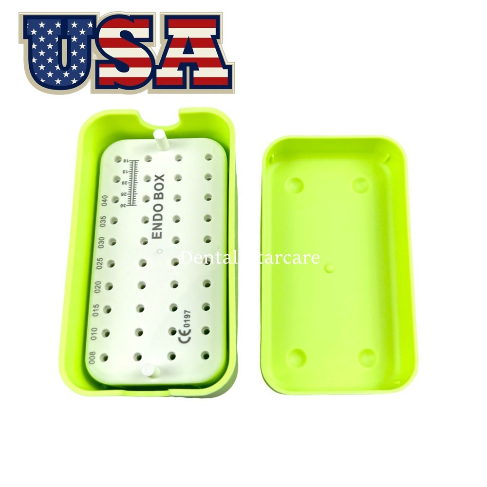 Dental Endo Box With Ruler 40 Holes Files Blocks Disinfection Stand 4 Colors USA