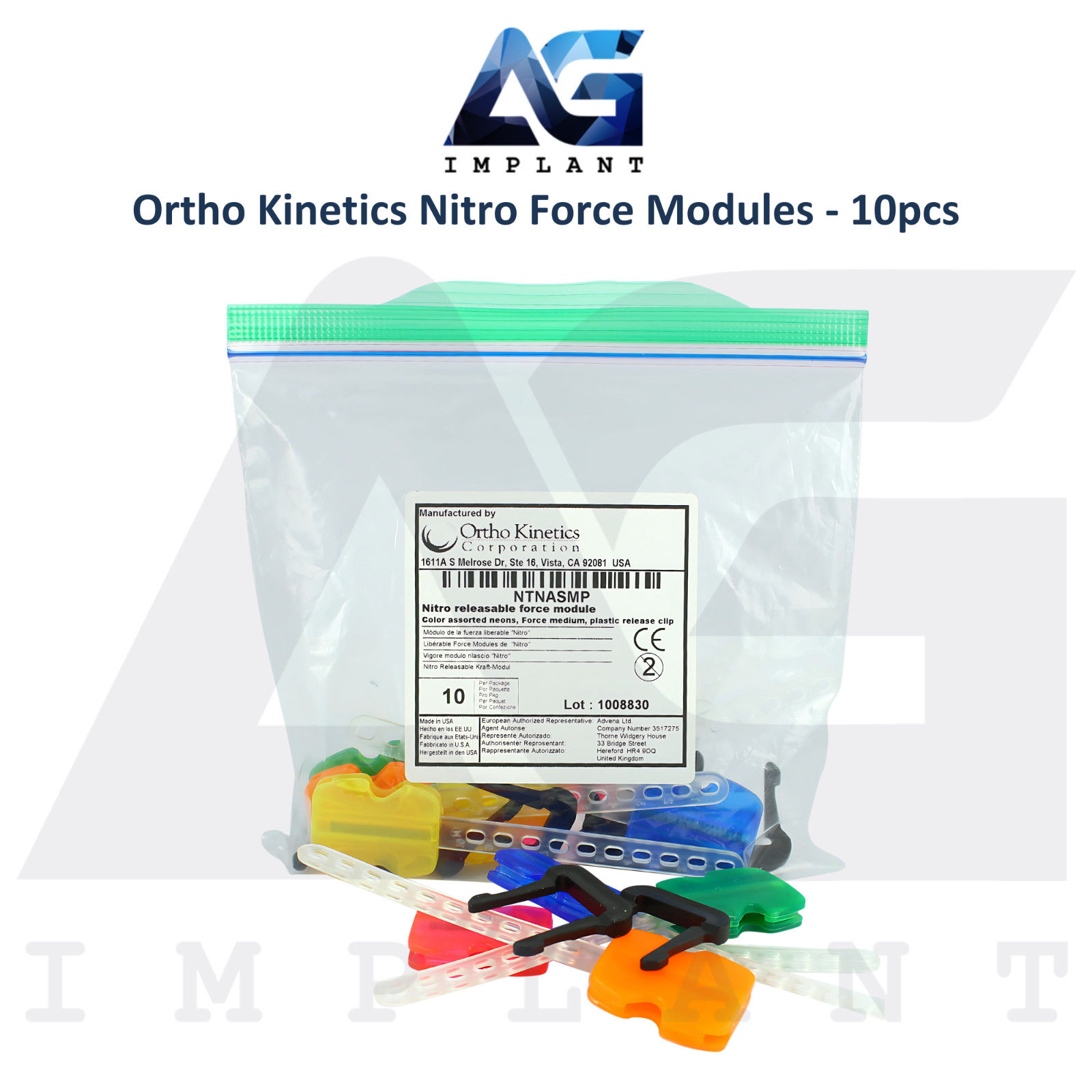 Ortho Kinetics Nitro Headgear Force Modules 10pcs 450g Releasable System Dentist