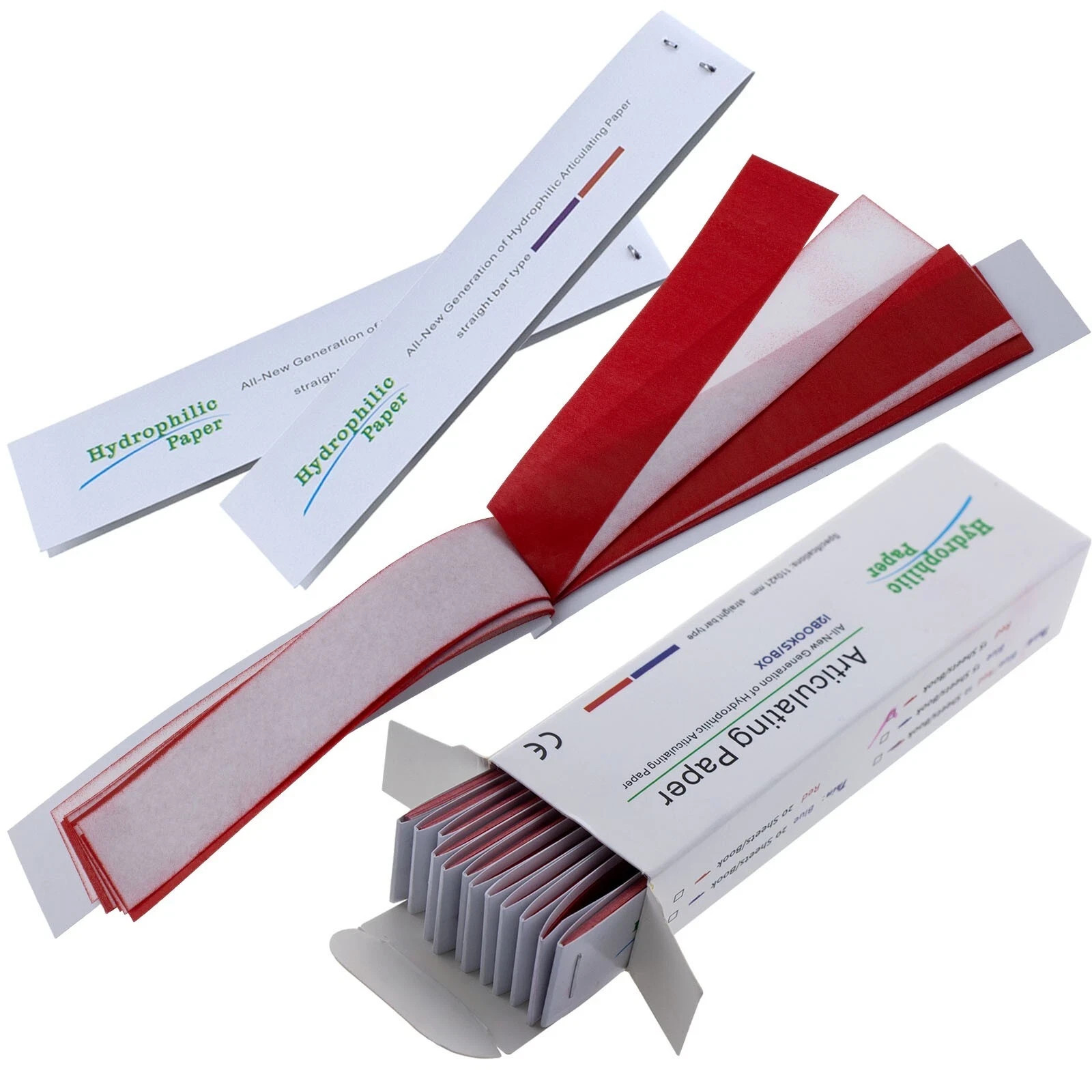 Dental Articulating Paper Double Sided Strips/Horseshoe Form Red/Blue Bite Paper
