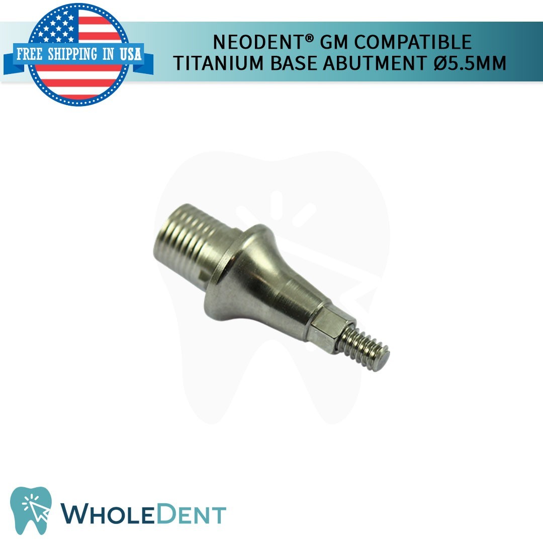 5X Titanium Base Dental Prosthetic Compatible with Neodent® GM Ø5.5mm Lab