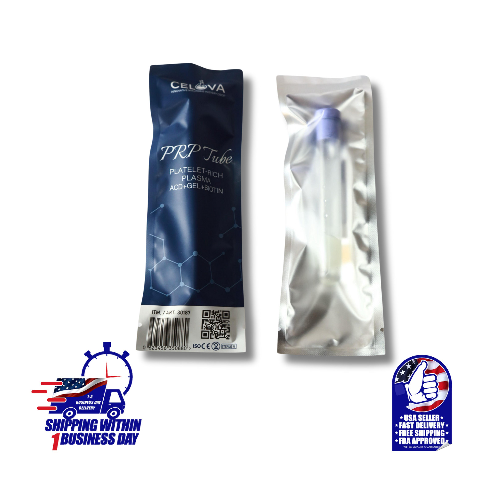 Celova Platelet-Rich Plasma ACD, Gel Separator, and Biotin. 10mL