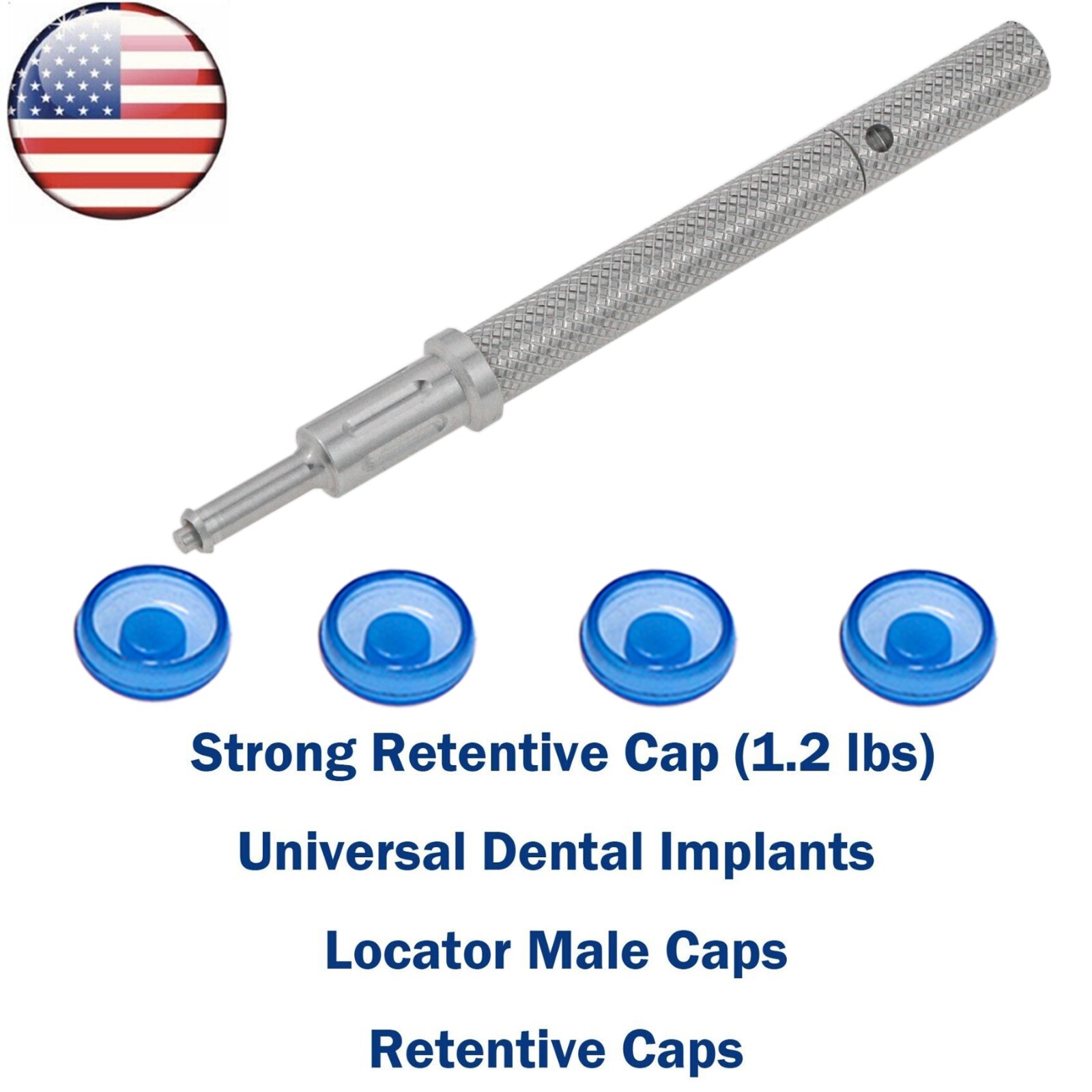US Universal Implant Retention Caps Set Locat0r Core Insertion Extraction Tool