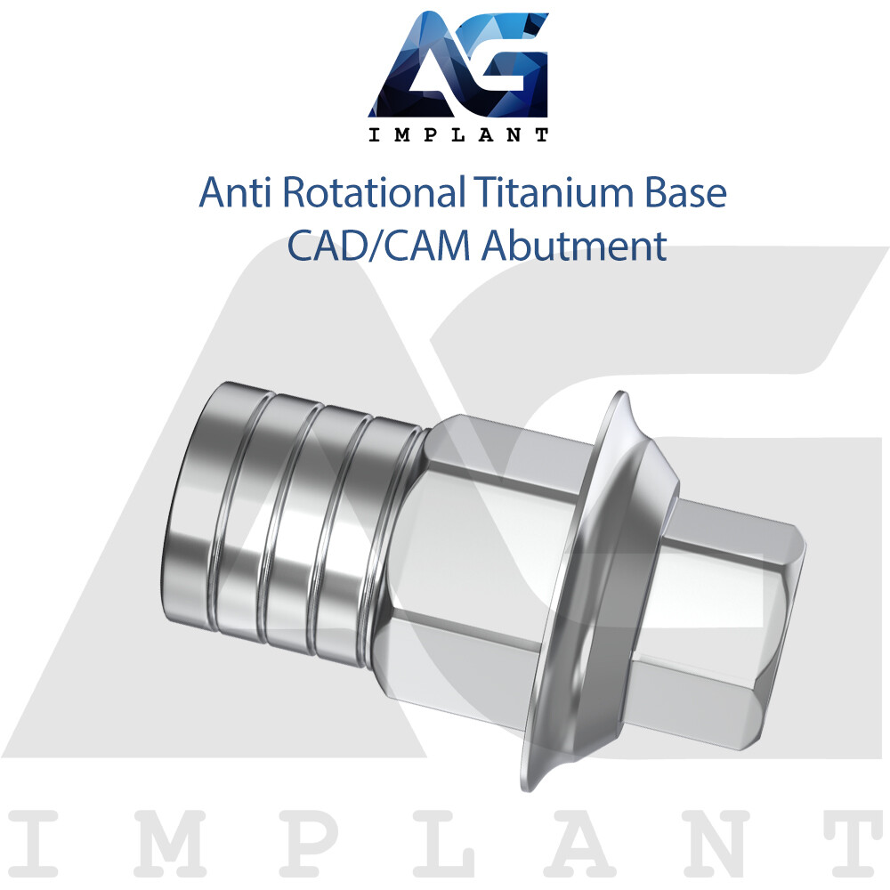 Anti Rotational Titanium Base CAD/CAM Prosthetic Dental Lab Int Hexagon