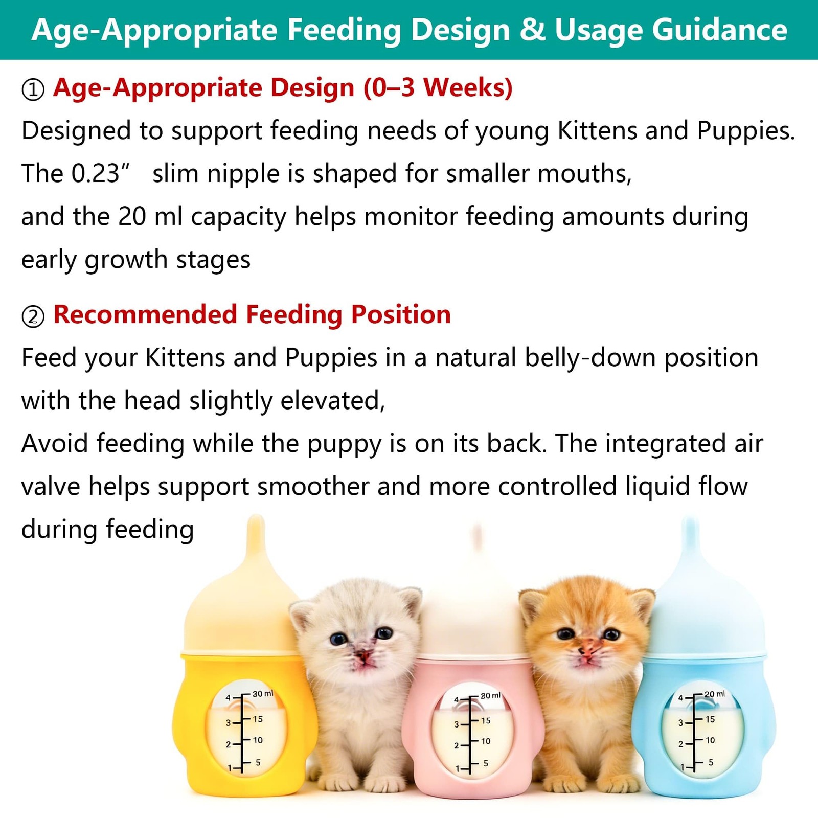 Puppy Bottles for Nursing，Kitten 1 Count (Pack of 1), Yellow