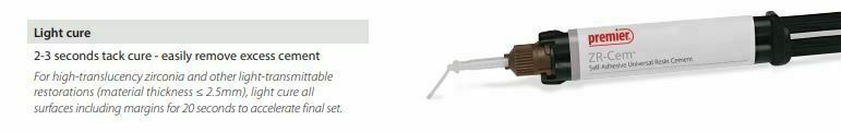Premier Dental ZR-Cem Self-Adhesive Resin Cement Zirconia crowns 8gm -A2