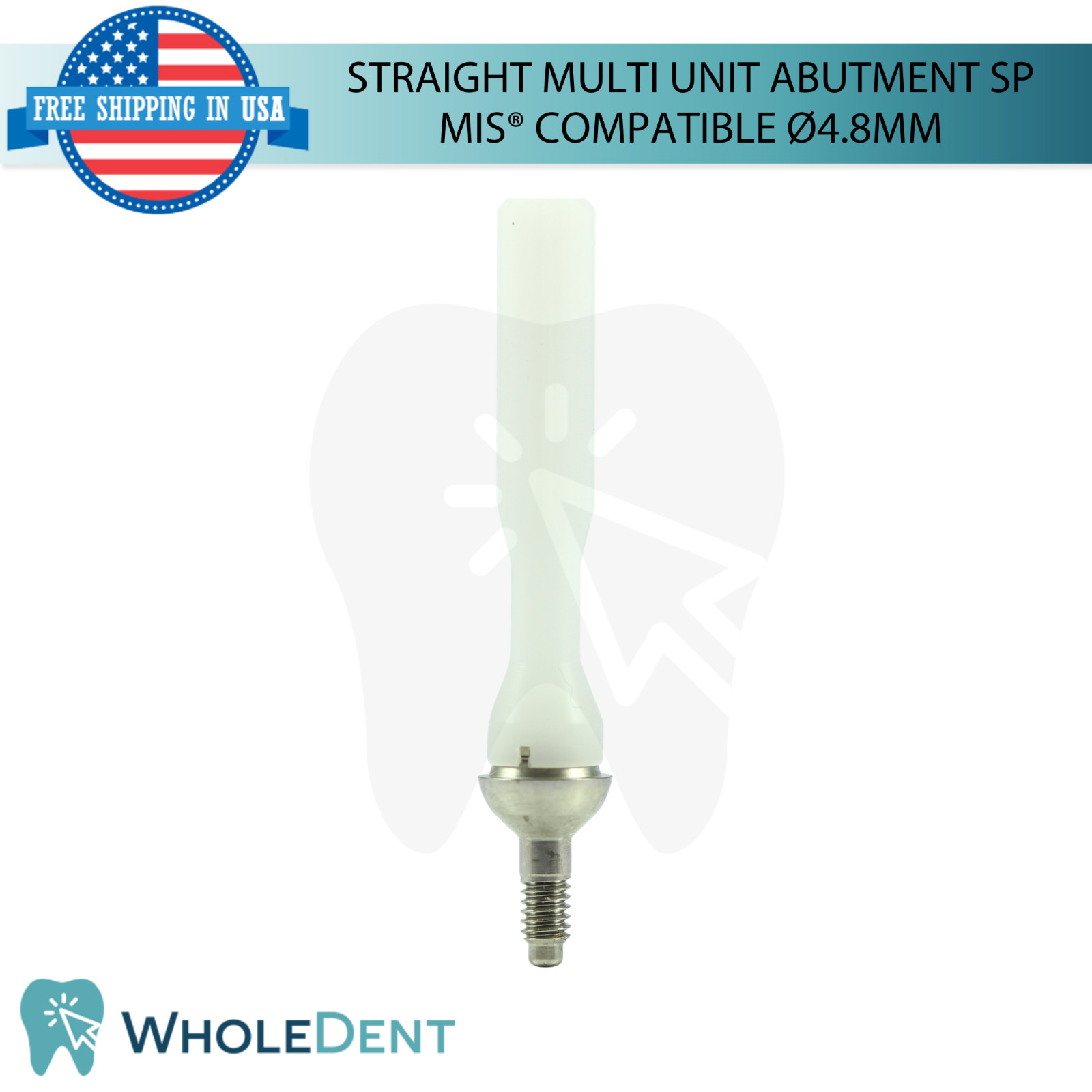 5X Straight Multi Unit Prosthetic SP Ø4.8mm Compatible with MIS® Seven Int Hex