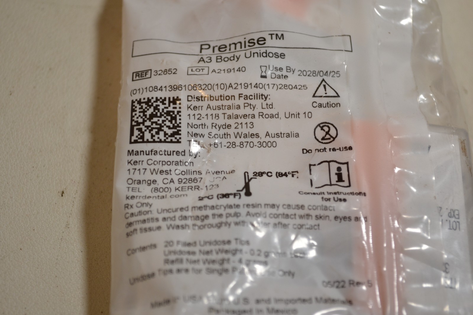 Kerr Premise A3 Body Unidose 32652 Exp 04/25/28