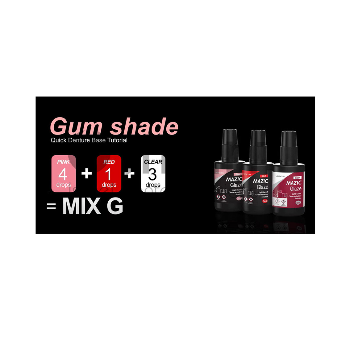 Dental acrylic composite LC shade color liquid Mazic Glaze special kit Vericom