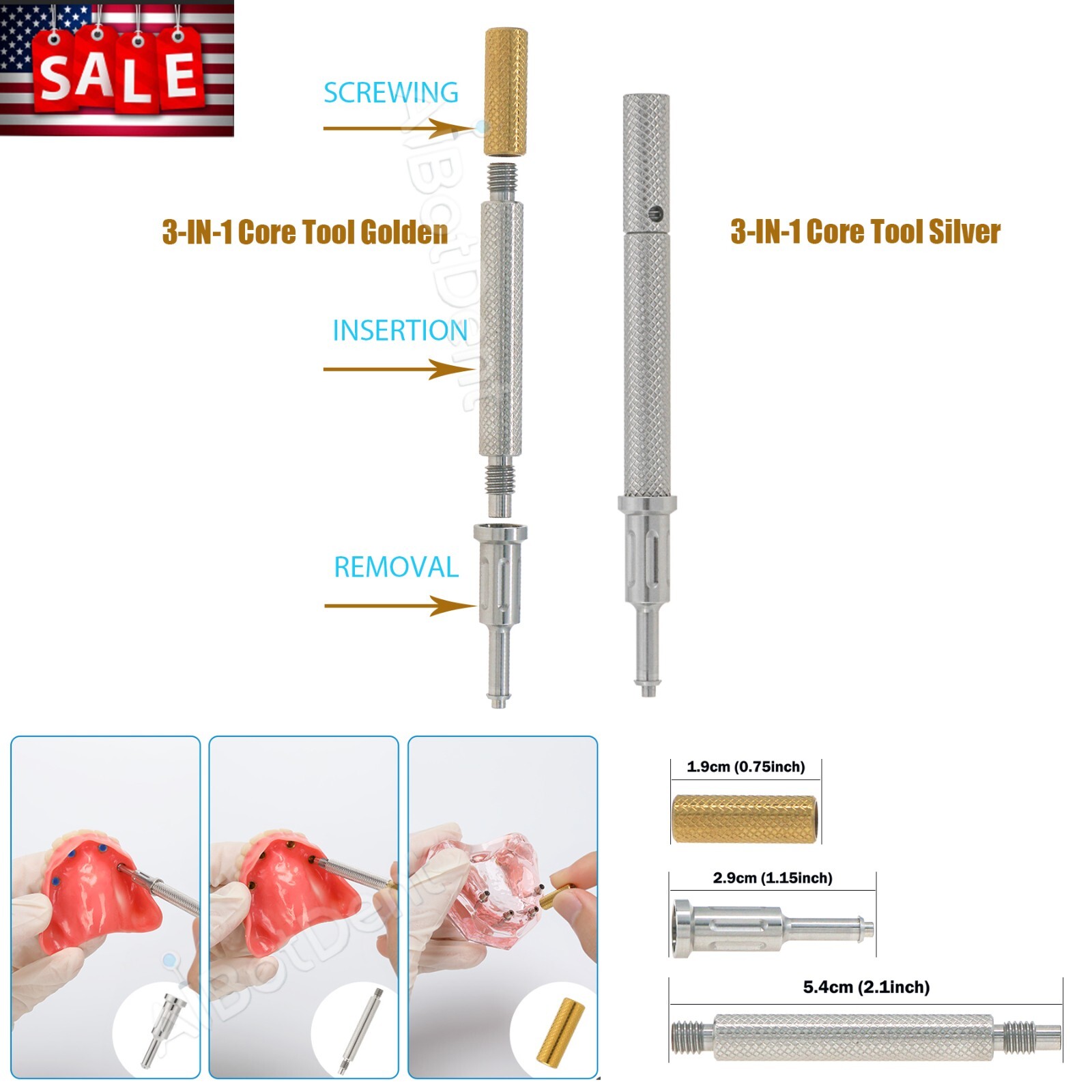 Locator Core Tool Retention Caps Insertion for Nobel/Zimmer/Hiossen Implant Lab