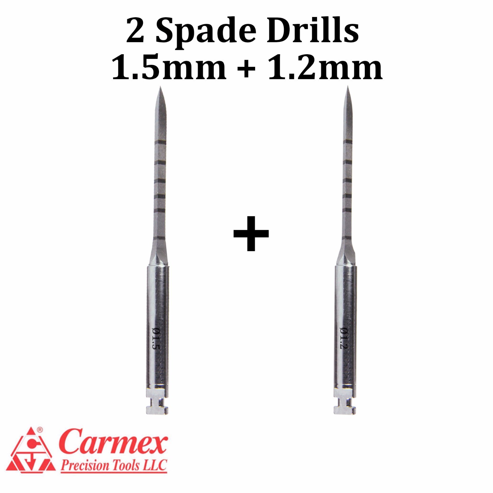 2x Carmex Dental Implant Spade Pilot Marking Lance Surgical Drill 1.5mm + 1.2mm