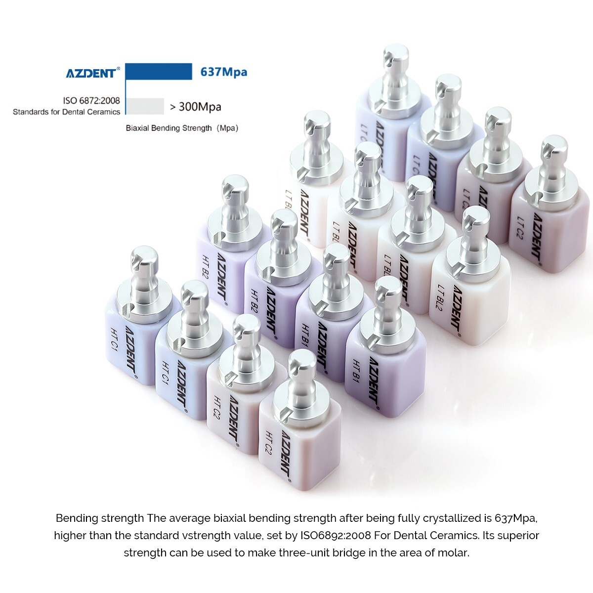 LT/HT Dental Glass Ceramic Lithium Dislicate Blocks Cerec Emax CAD CAM 5Pcs/Box