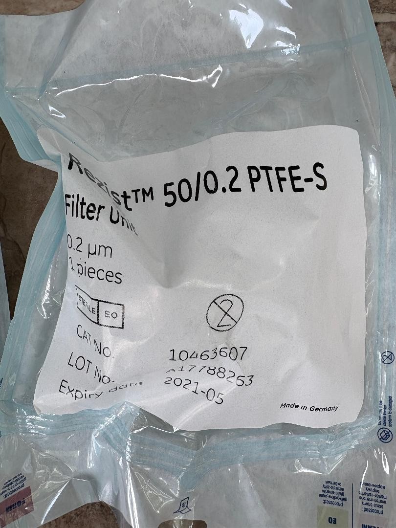 8 WHATMAN Rezist Air Venting Filter Units 50mm 0.2um PTFE PP 10463607, expired