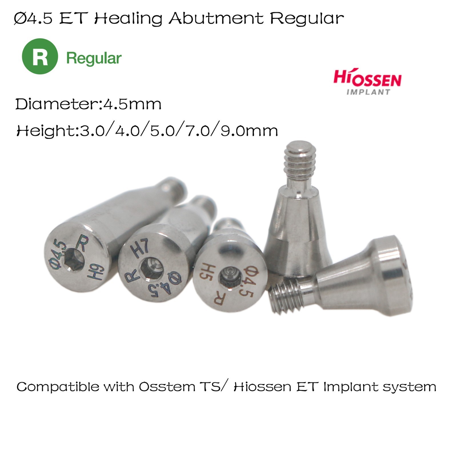 Dental Healing Abutment Cap Compatible with Hiossen ET III SA Regular Platform