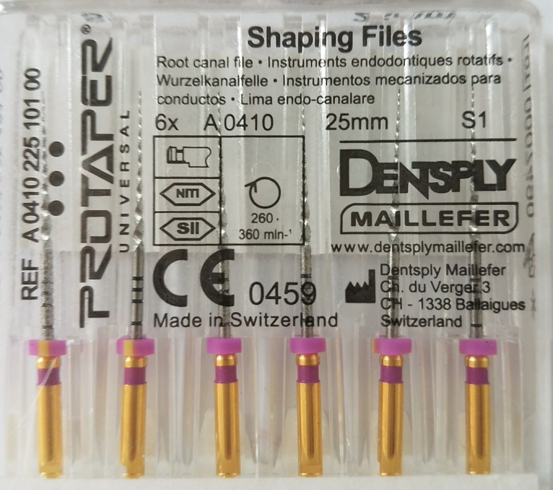 Dental Dentsply Rotary ProTaper Universal Engine NiTi Files 25 mm S1