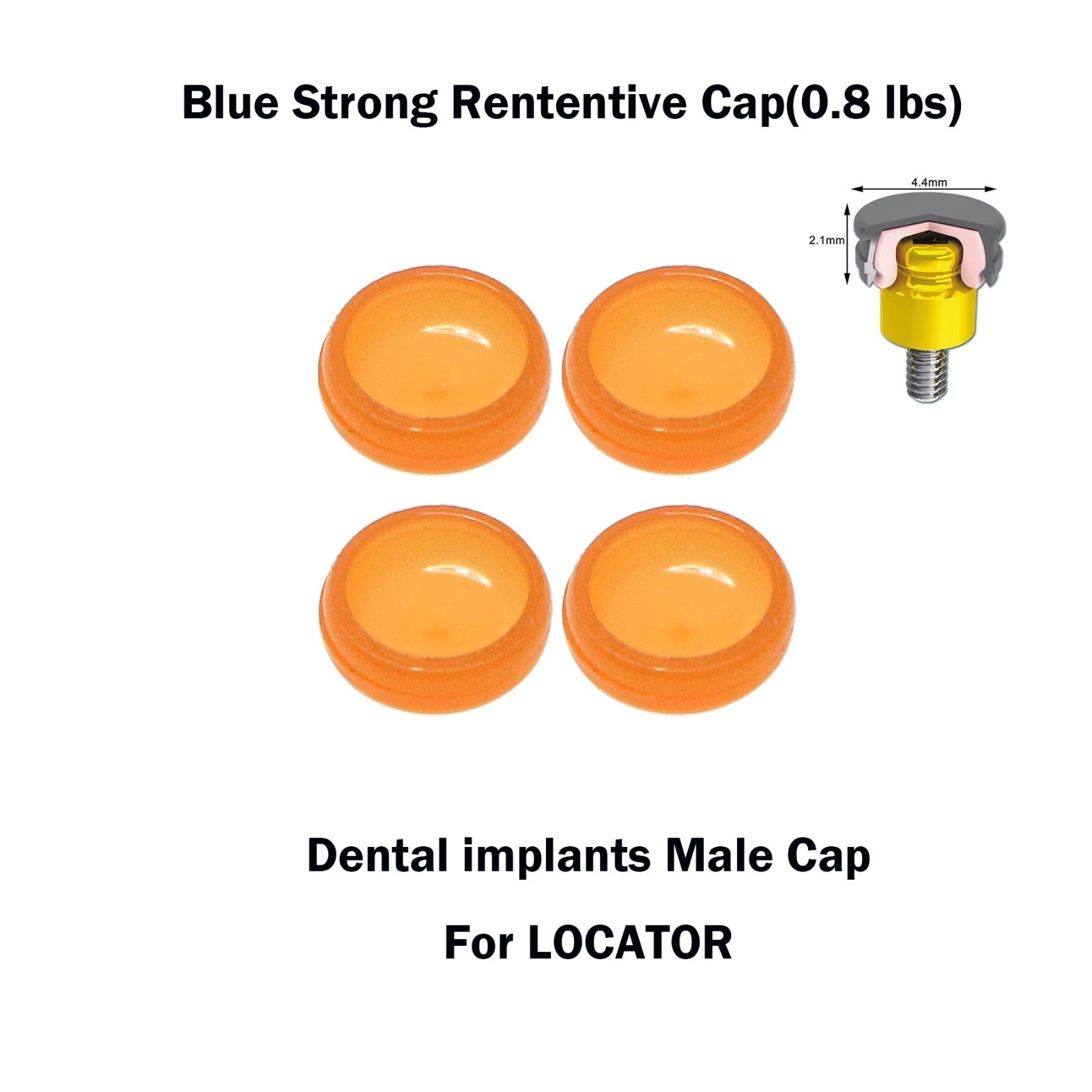 Dental Locator Overdenture Retention Implant Male Caps 0.8lbs Removal Core Tool