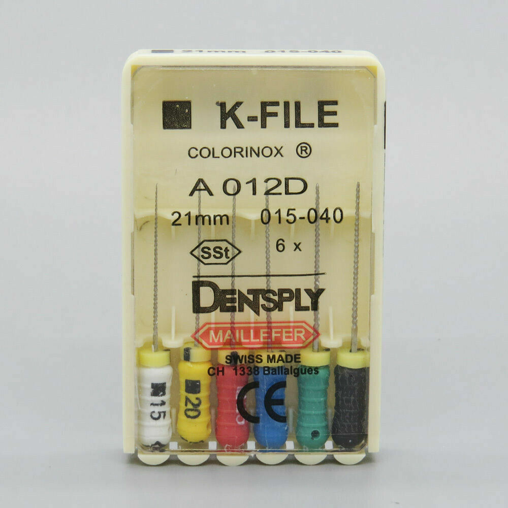 Dentsply Dental Endo 25mm stainless steel K-file 6-files per blister all sizes