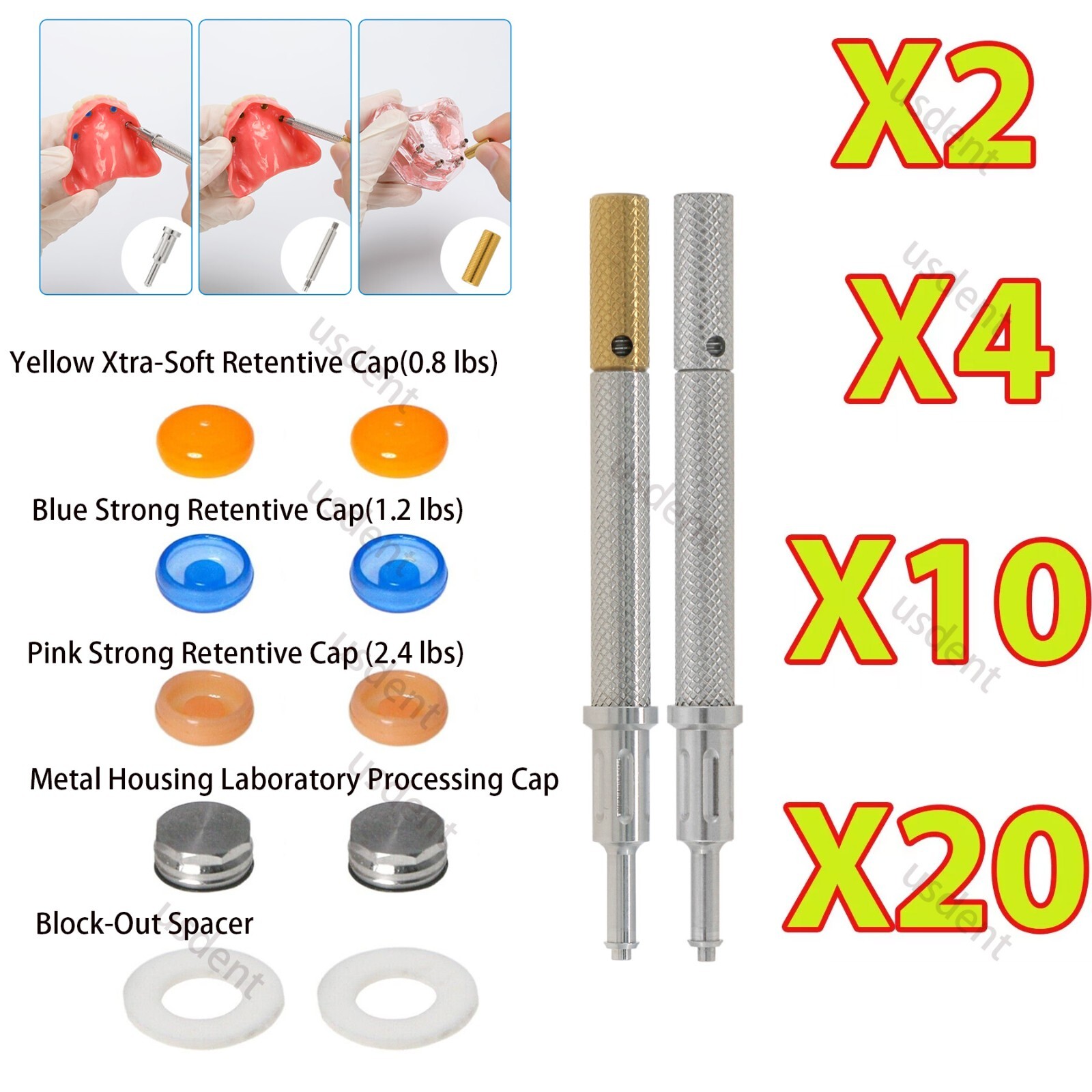 Universal Implant Strong Retention Cap Set Insertion Extraction Remove Core Tool
