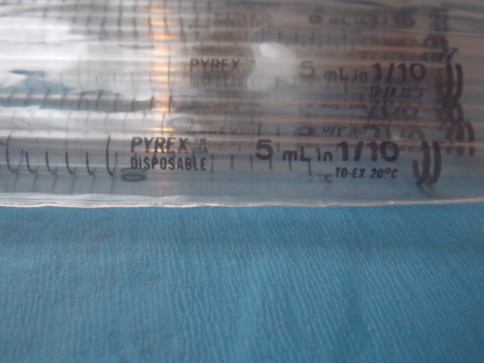 PYREX VWR DISPOSABLE GLASS SEROLOGICAL PIPETS 10 X 1/10ML, 53283-774, 25 PACK