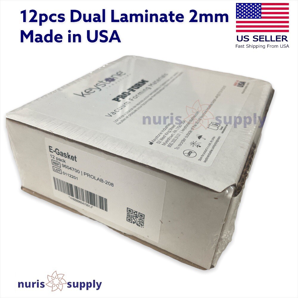 Pro-Form Dual Laminate egasket 5×5” 2mm 12pcs/Box Keystone 9604700 E-Gasket