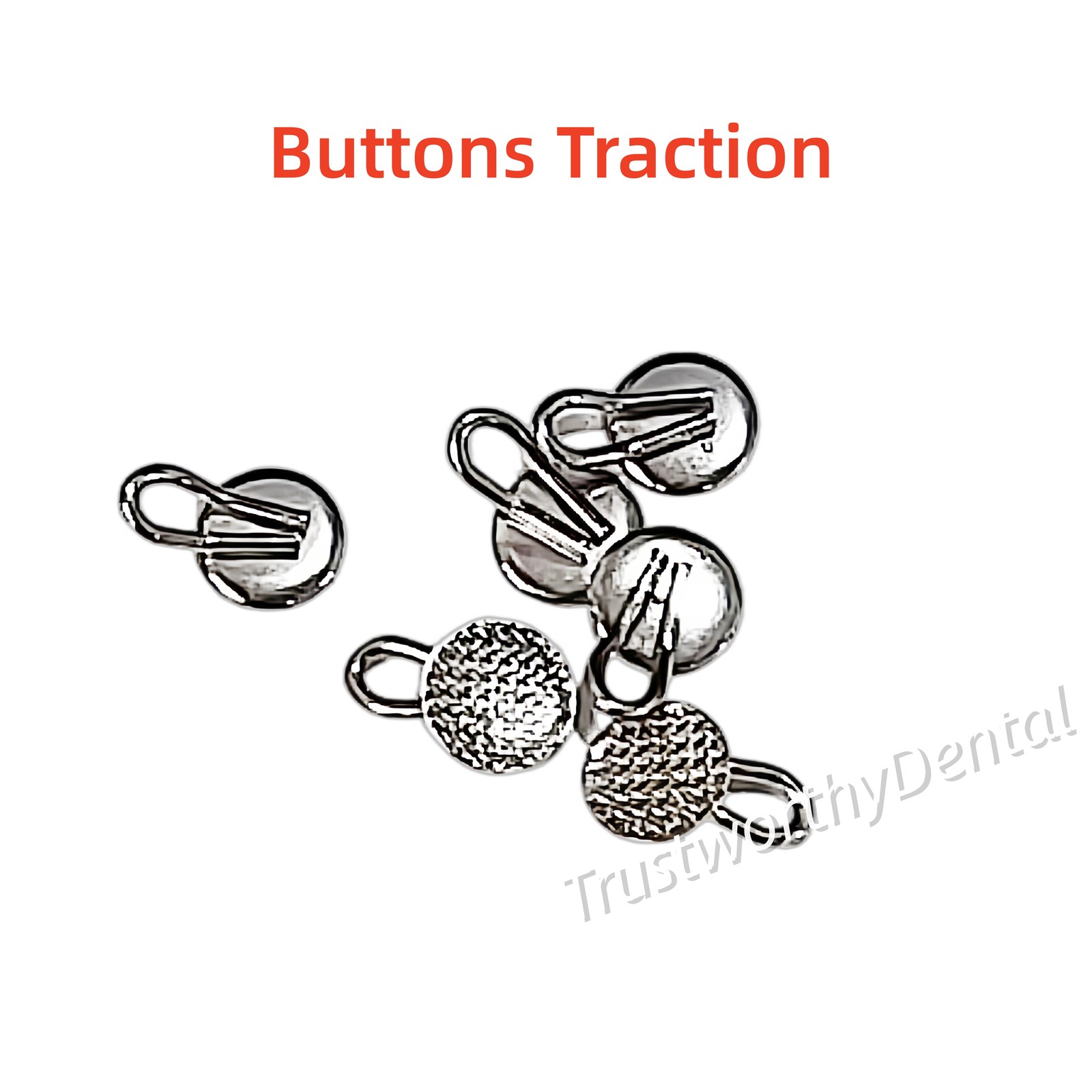 50 Pieces Dental Orthodontic Lingual Buttons Bondable Metal Round Base