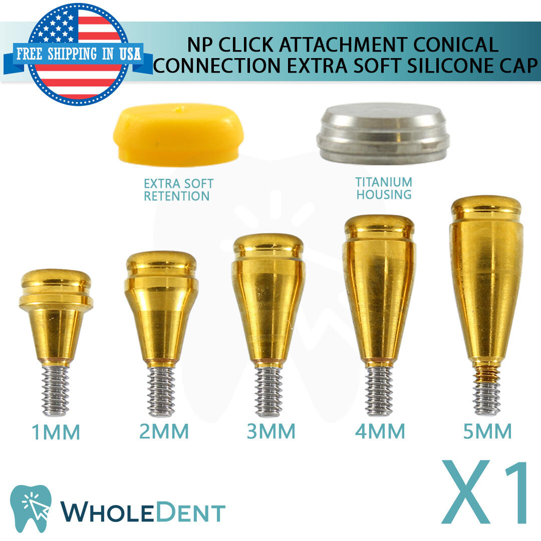 NP Conical Click Attachment Abutment Extra Soft Silicone Cap Dental Implant