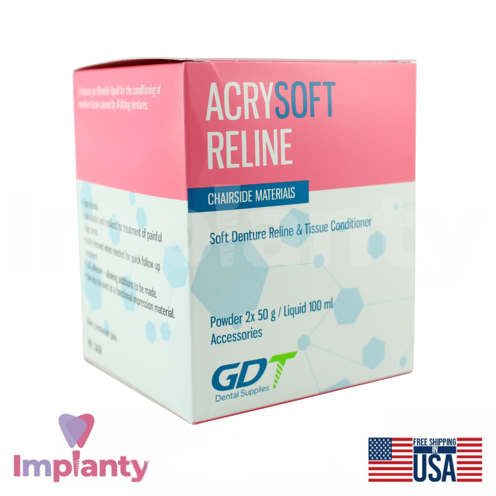 DSI Soft Liner DIY Denture Reline Tissue Conditioner Cushioning Renew Treatment