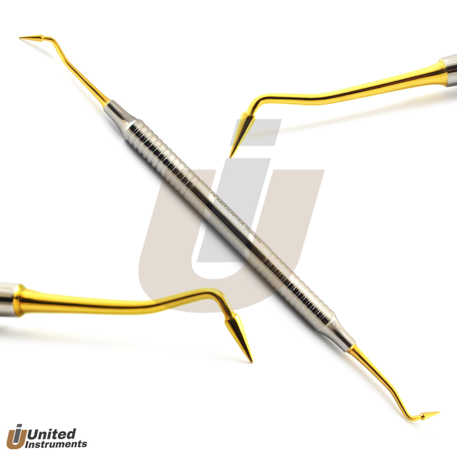 Set Of 4 Dental Resin Filling Instruments Composite Restorative Gold Titanium