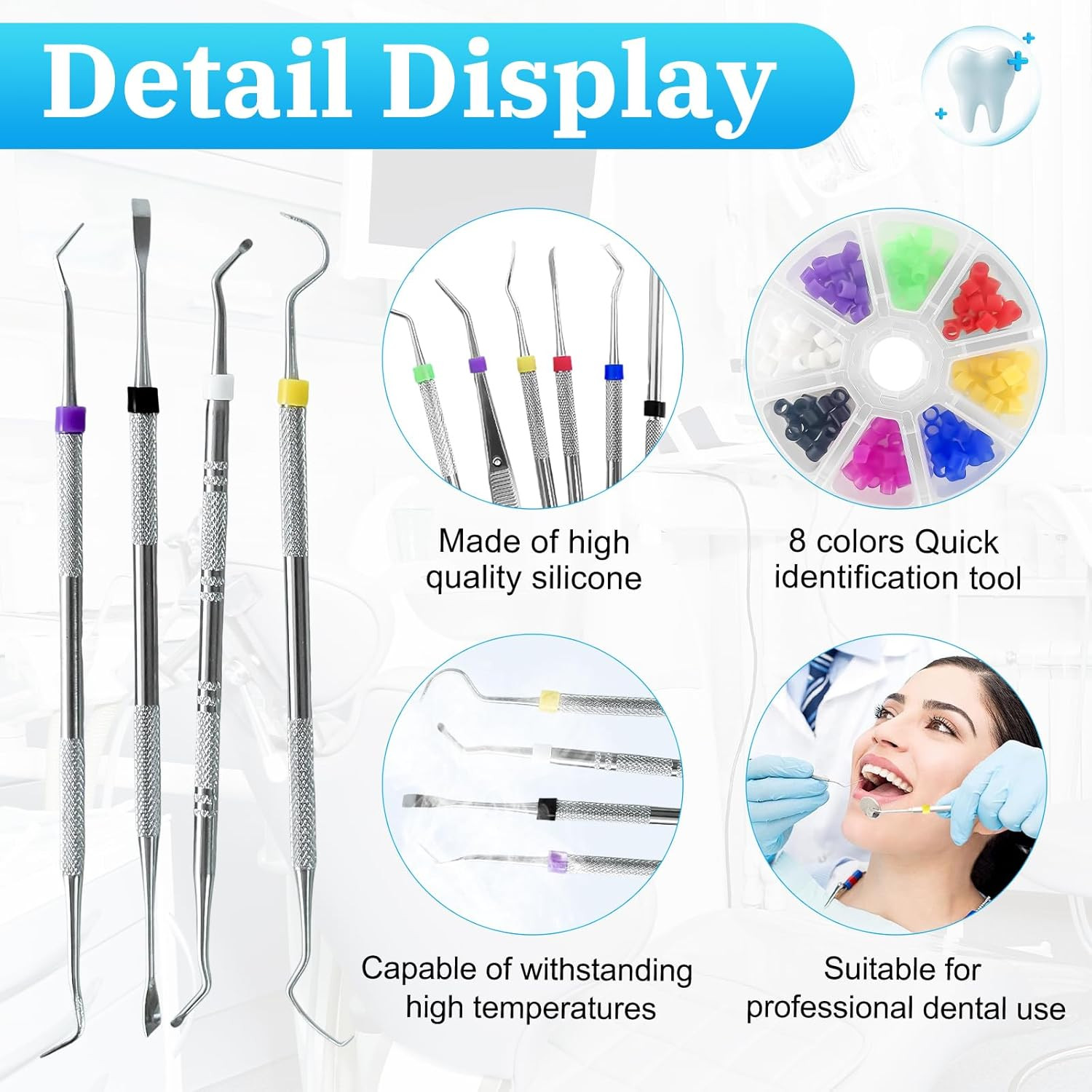 160 Pcs Dental Code Rings, 6Mm Silicone Non-Toxic Orthodontic Rings Accessory, 8