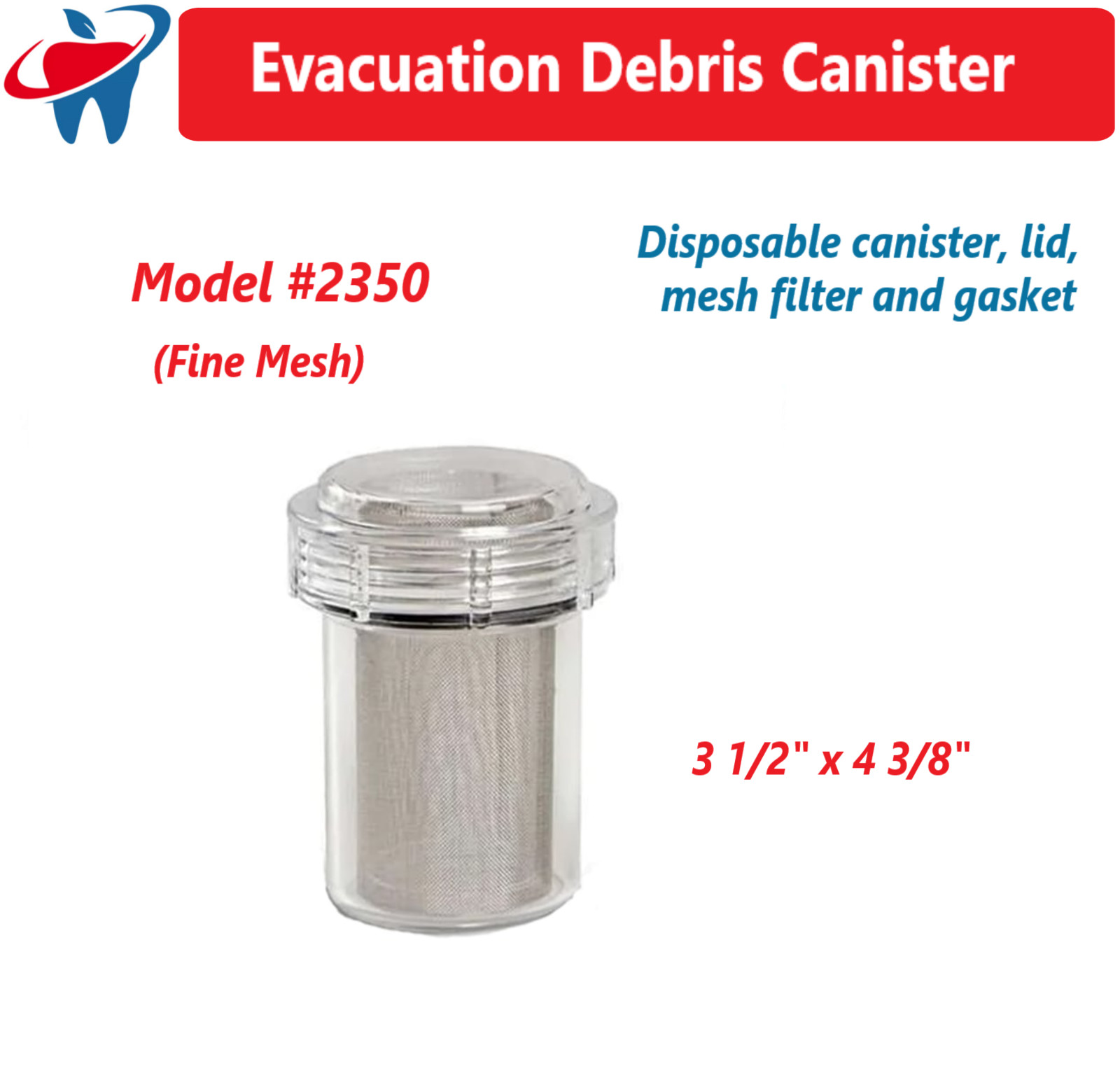 Dental Evacuation Trap Disposable Canister Apollo 2-3 hp Single & Tandem #2350