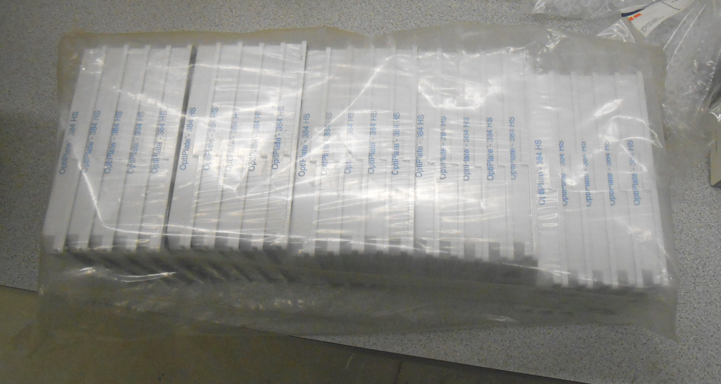 PACK OF 25 PERKIN ELMER OPTIPLATE-384 HS GREY MICROPLATES