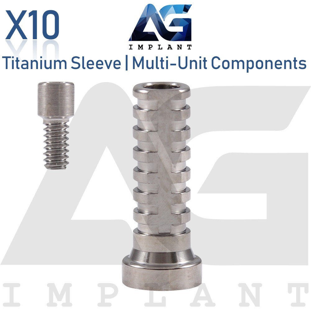 10 Titanium Sleeve Multi Unit Prosthetic 1.6 Int Hexagon & Conical Connection