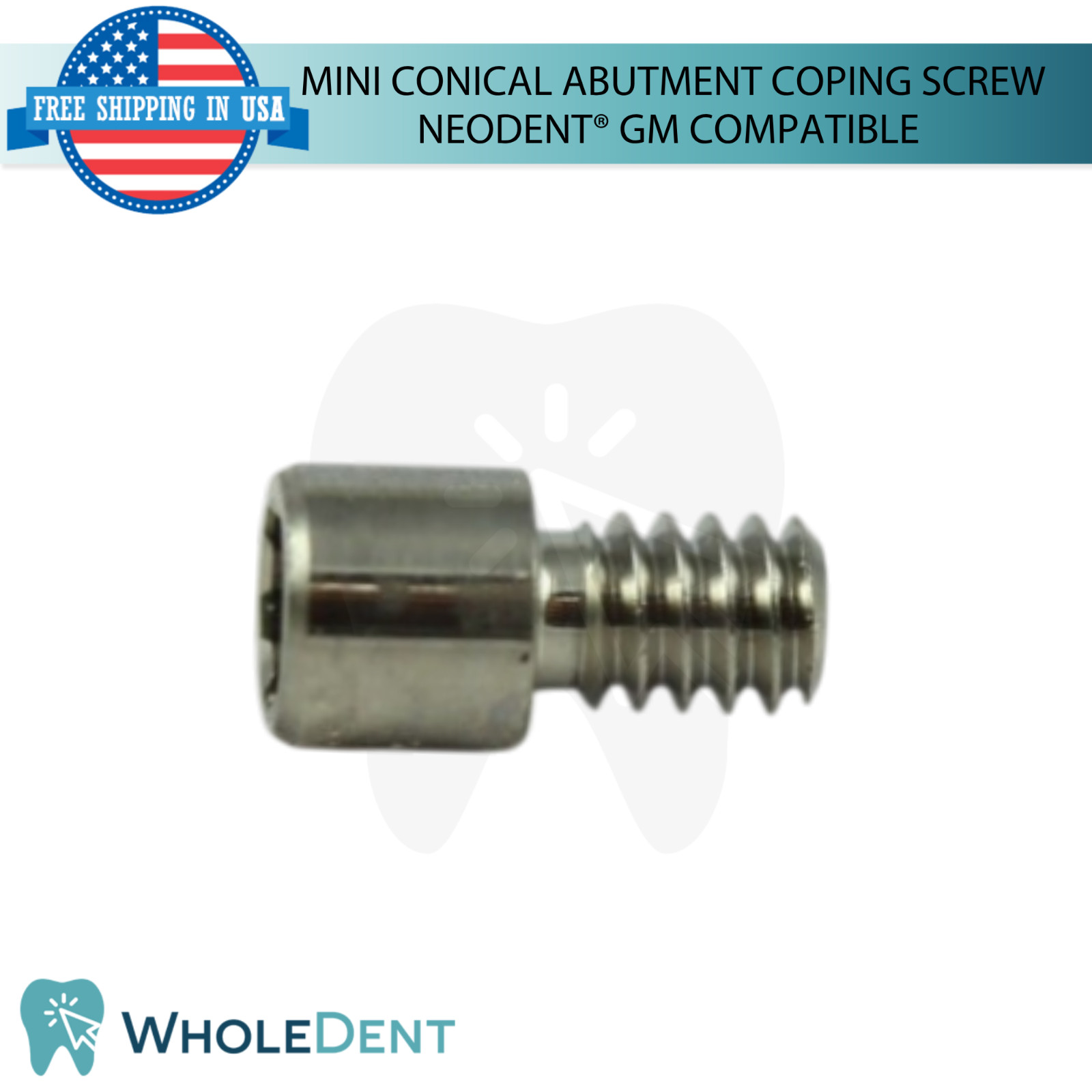 5x Dental Screw Mini Conical Prosthetic Coping Compatible with Neodent® GM