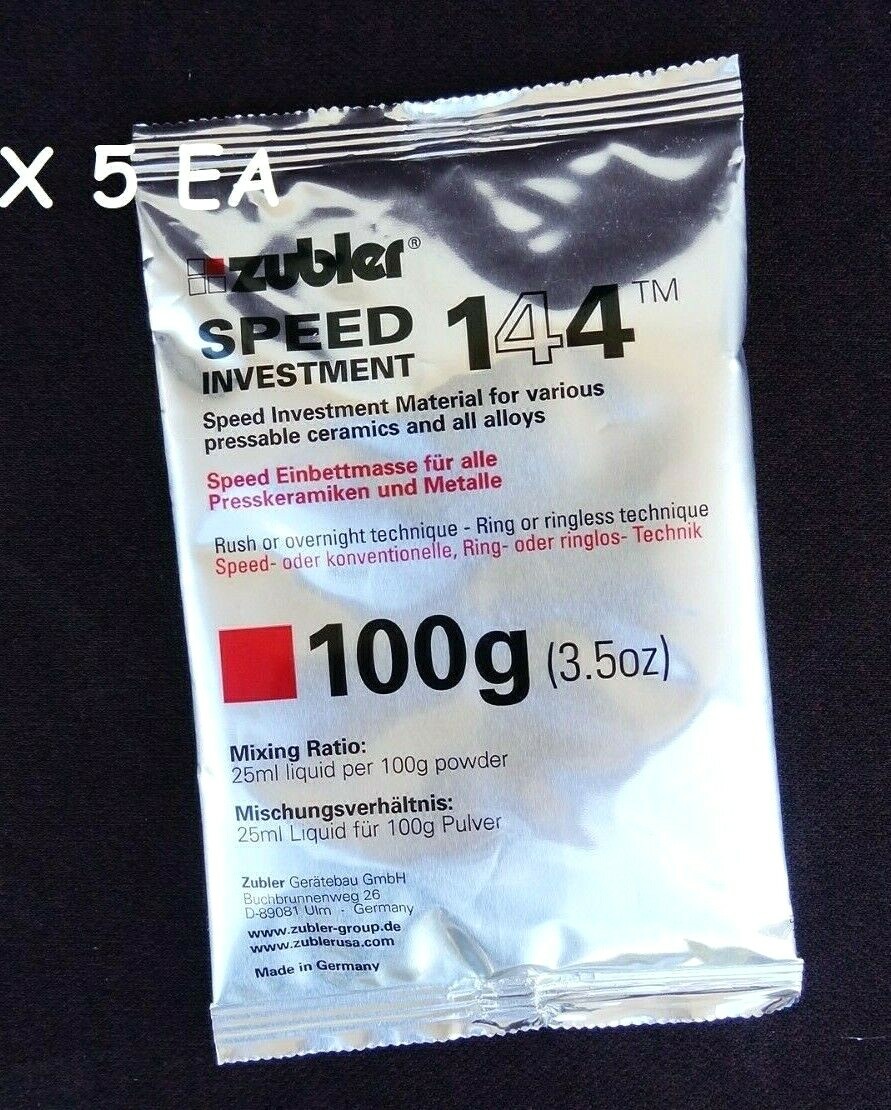 Zubler 144 Speed Investment Material for all Alloys & Pressable Ceramics ~ 5 ea