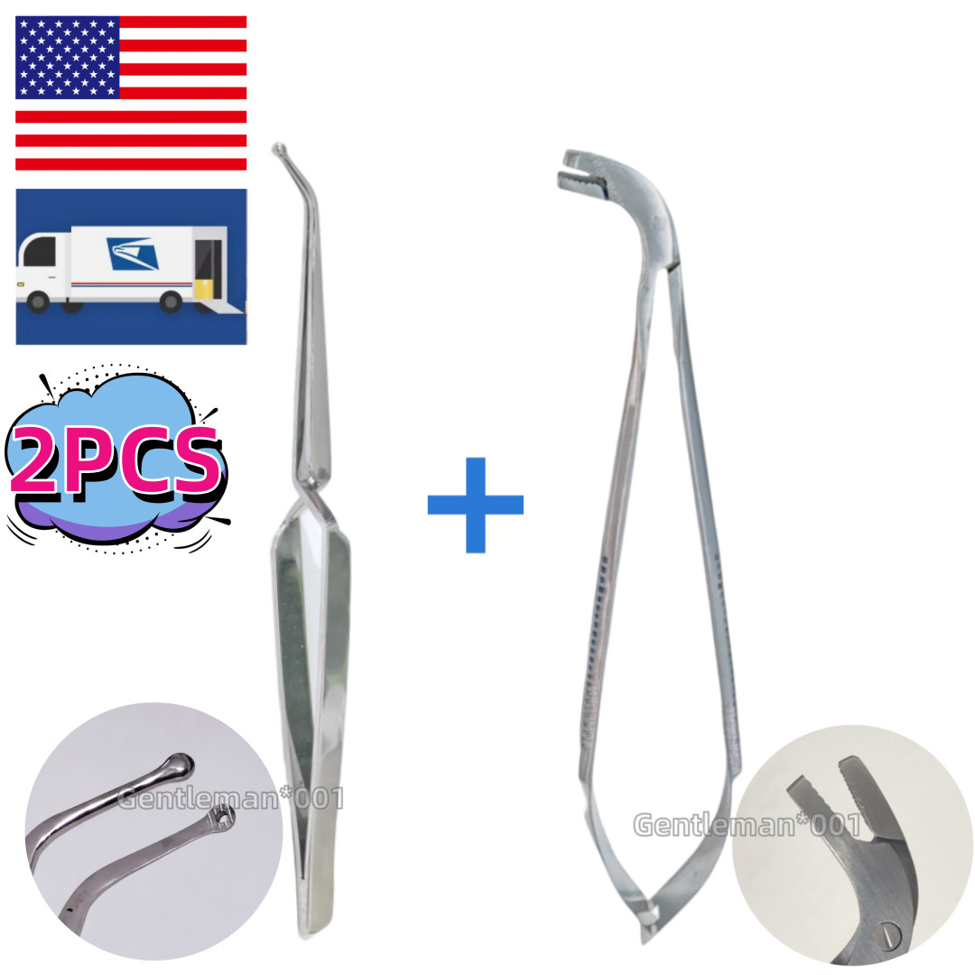 2Pcs Dental Matrix System Plier Matrices Placment Forceps Insert Clear SS Bands