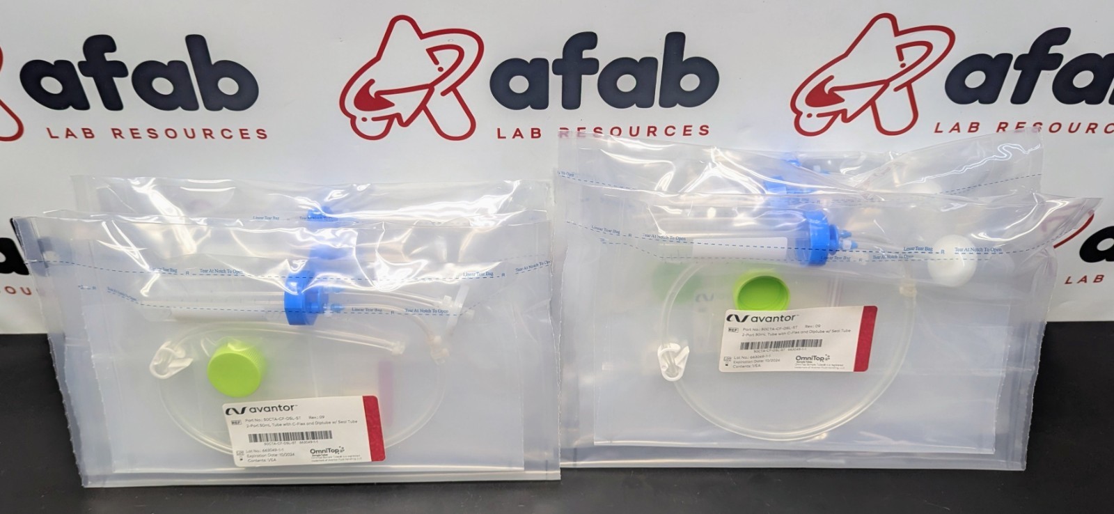 Avantor 2 Port 50mL Tube w/ C-Flex & Dip tube w/ Seal Tube – 50CTA-CF-DSL-ST