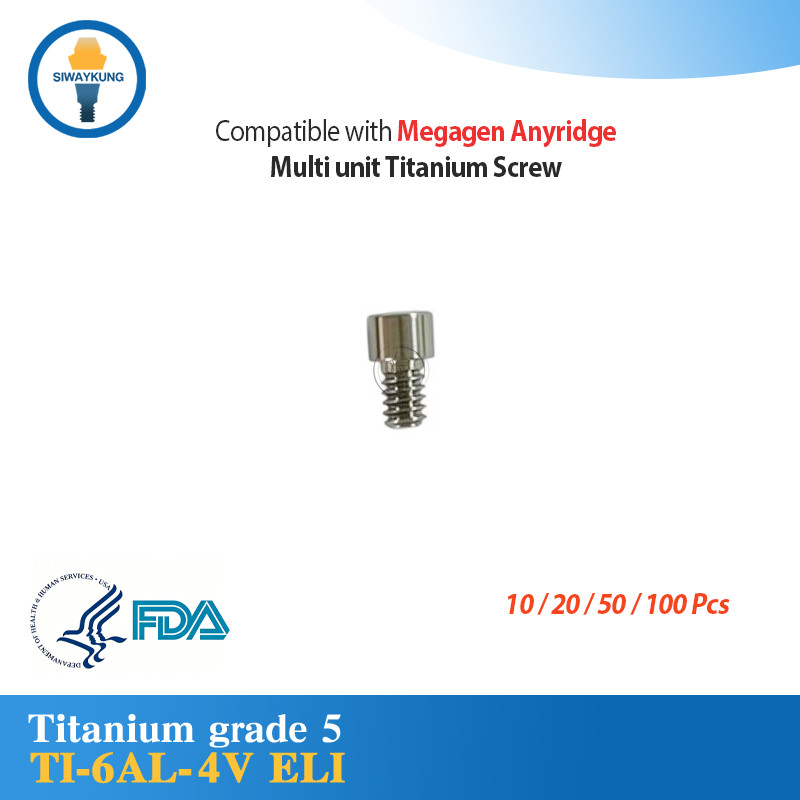 Titanium Screw for Multi unit compatible with Megagen Anyridge 10-100 Pcs